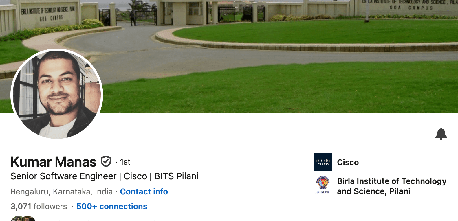 LinkedIn header testimonial